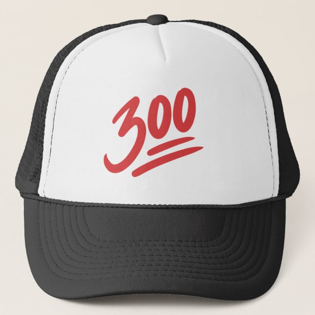 300 Emoji | Bowling Perfect Game Score Trucker Hat (Front)