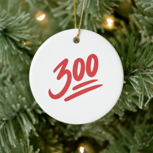 300 Emoji | Perfect Score Bowling 300 Game Ceramic Ornament
