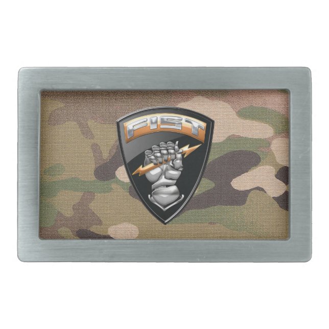 [300] Forward Observer (FIST) [Emblem] Rectangular Belt Buckle (Front)