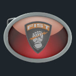 [300] Forward Observer (FIST) [Patch] Oval Belt Buckle<br><div class="desc">Introducing project “Military Insignia”, featuring top quality military heraldry designs. Here you will find designer apparel, accessories, custom postage and gifts decorated with insignia of a Forward Observer (FIST). Forward observers in the U.S. military are artillery observers. They are officially called Fire Support Specialists and Fire Support Men (in the...</div>