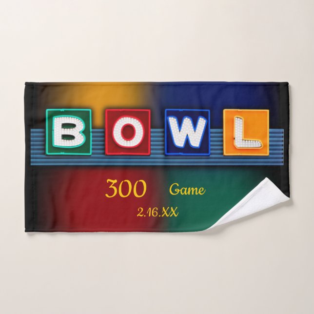 300 Game, or high game of your choice, Bowling Hand Towel (Hand Towel)