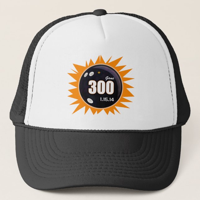 300 Game Orange & Black Trucker Hat (Front)