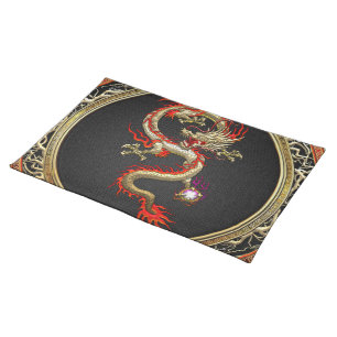 [300] Golden Chinese Dragon Fucanglong Placemat