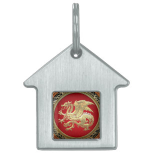 [300] Icelandic Dragon, Landvættir [Gold] Pet ID Tag