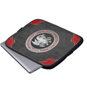 [300] Icelandic Dragon, Landvættir [Silver] Laptop Sleeve
