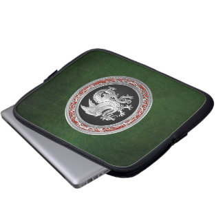 [300] Icelandic Dragon, Landvættir [Silver] Laptop Sleeve