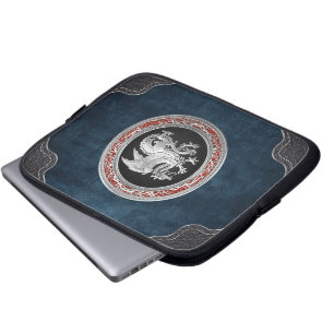 [300] Icelandic Dragon, Landvættir [Silver] Laptop Sleeve