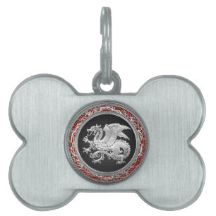 [300] Icelandic Dragon, Landvættir [Silver] Pet ID Tag