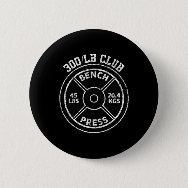 300 Lbs Pound Bench Press Club Gym Weightlifting P Button (Front)