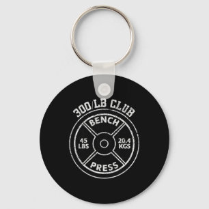 300 Lbs Pound Bench Press Club Gym Weightlifting P Keychain