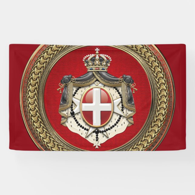 [300] Order of Malta - SMOM Coat of Arms Banner (Horizontal)