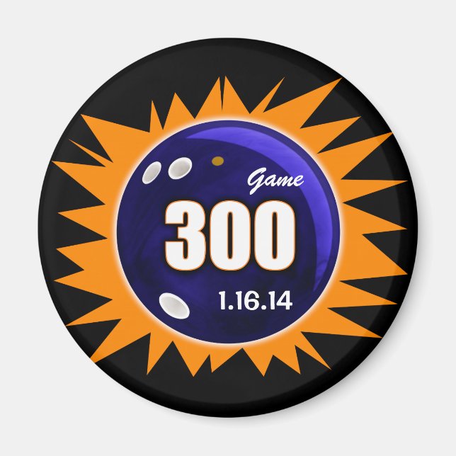 300 Perfect Game Orange & Blue Magnet (Front)