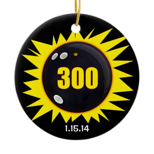 300 Perfect Game Yellow Ceramic Ornament