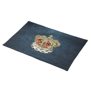[300] Prince [King] Royal Crown [Fur+Gold][Red] Cloth Placemat