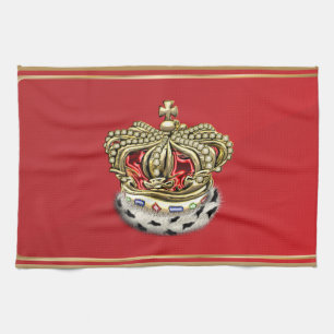 [300] Prince [King] Royal Crown [Fur+Gold][Red] Towel