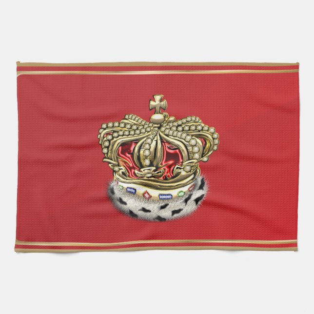 [300] Prince [King] Royal Crown [Fur+Gold][Red] Towel (Horizontal)