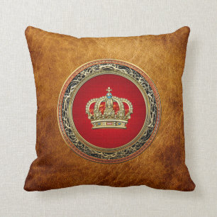 [300] Prince-Princess King-Queen Crown [Belg.Gold] Throw Pillow