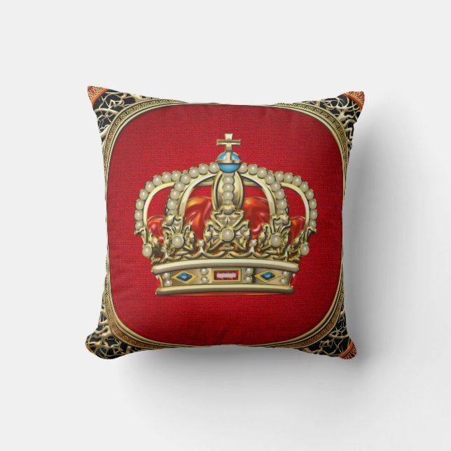 [300] Prince-Princess King-Queen Crown [Belg.Gold] Throw Pillow (Front)