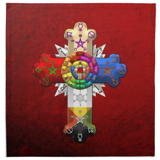 [300] Rosy Cross (Rose Croix) Napkin (Front)