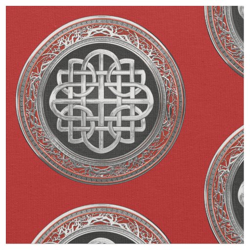 [300] Sacred Celtic Silver Knot Cross Fabric