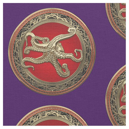 [300] Sacred Gold Octopus in Defensive Posture Fabric