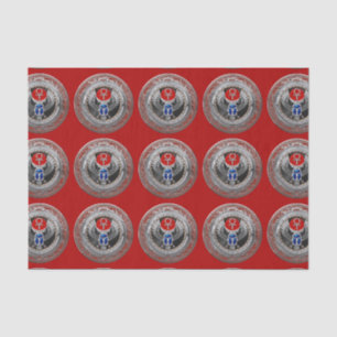 [300] Sacred Silver Egyptian Winged Scarab & Ankh Tissue Paper