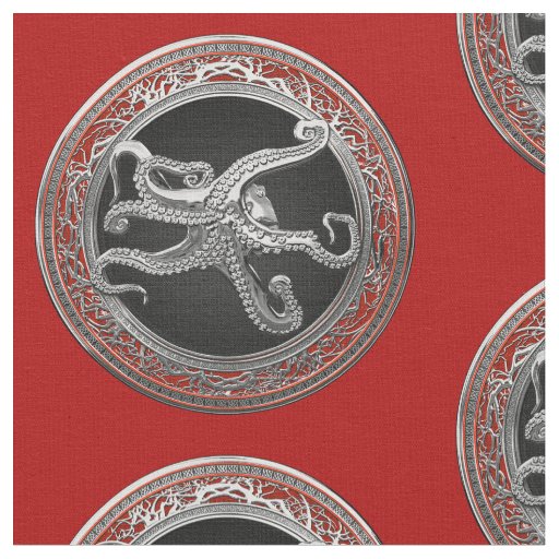 [300] Sacred Silver Octopus in Defensive Posture Fabric