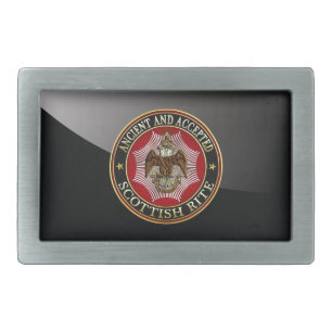 [300] Scottish Rite Double-headed Eagle Rectangular Belt Buckle