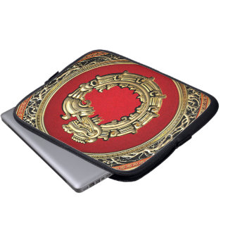 [300] Serpent God Quetzalcoatl [Gold] Laptop Sleeve