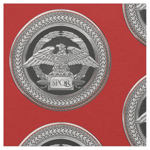 [300] Silver Roman Imperial Eagle over Medallion Fabric