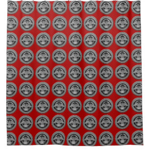 [300] Silver Roman Imperial Eagle over Medallion Shower Curtain