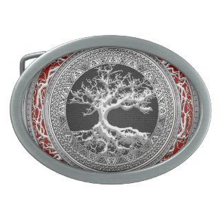 [300] Treasure Trove: Celtic Tree of Life [Silver] Belt Buckle