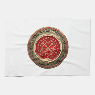 [300] Vegvisir - Viking Gold Magic Runic Compass Kitchen Towel
