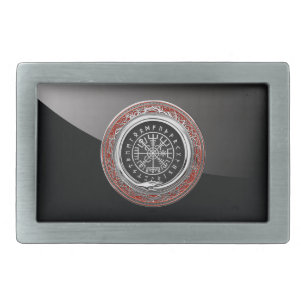 [300] Vegvisir - Viking Silver Magic Runic Compass Belt Buckle