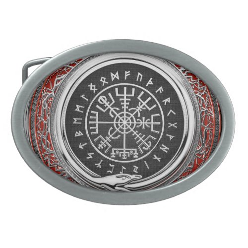 300 Vegvisir _ Viking Silver Magic Runic Compass Belt Buckle