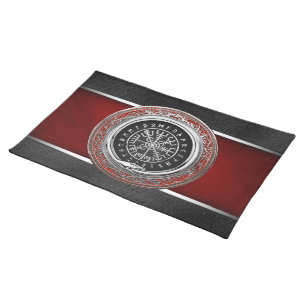 [300] Vegvisir - Viking Silver Magic Runic Compass Cloth Placemat
