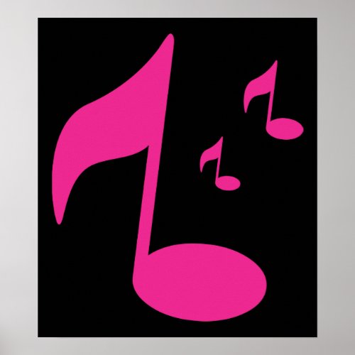 3046450GIRLY PINK MUSIC NOTES SYMBOLS FUN PARTY DA POSTER