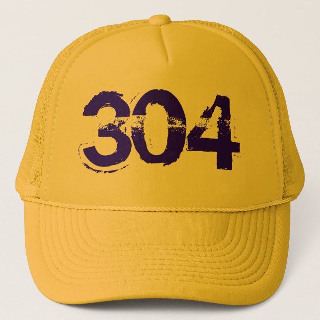 304 WV West Virginia Trucker Cap Hat (Front)