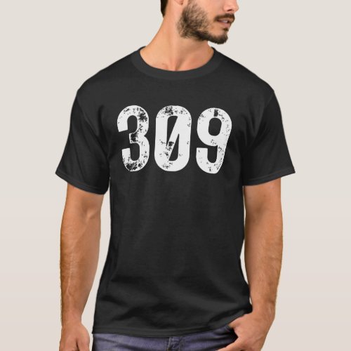 309 Area Code Peoria IL Mobile Telephone Area Code T_Shirt