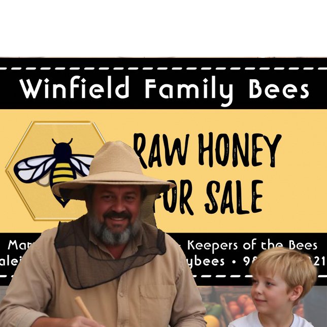 30.5" x 48" Farmer's Market Honey Table Banner Bee Poster (Creator Uploaded)
