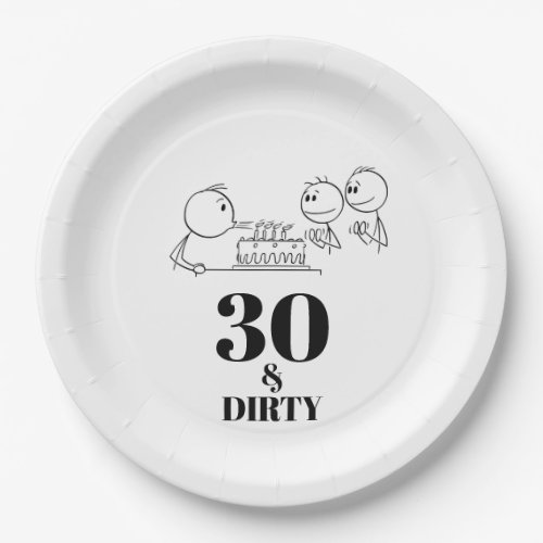 30 and Dirty 30th Birthday Party Plates