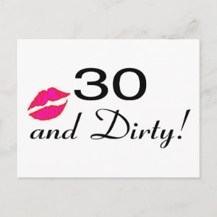 30 And Dirty Lips Postcard