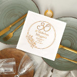 30 and Fabulous 30th Birthday Party  Foil Napkins<br><div class="desc">Elegant typography design "30 and Fabulous" 30th birthday party design featuring a rose outline circular frame.</div>