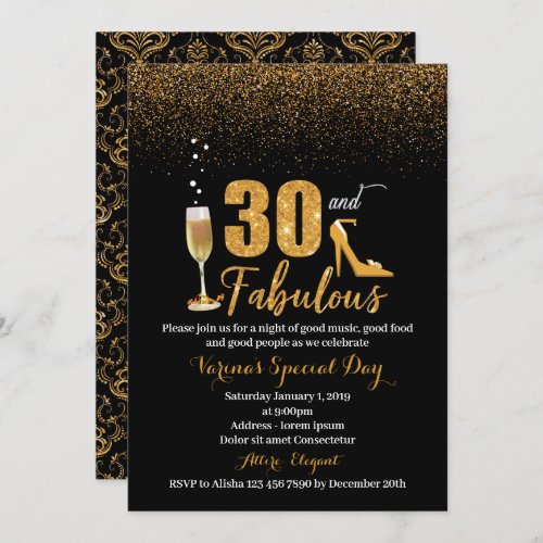 30 and Fabulous Birthday Invitation for Women