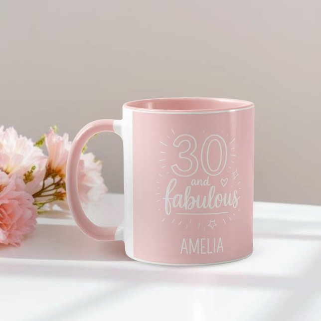 30 and Fabulous Doodle Happy 30th Birthday  Mug (Creator Uploaded)