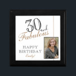 30 and Fabulous Elegant 30th Birthday Photo Gift Box<br><div class="desc">30 and Fabulous Elegant 30th Birthday Photo gift box. Add your name and photo.</div>