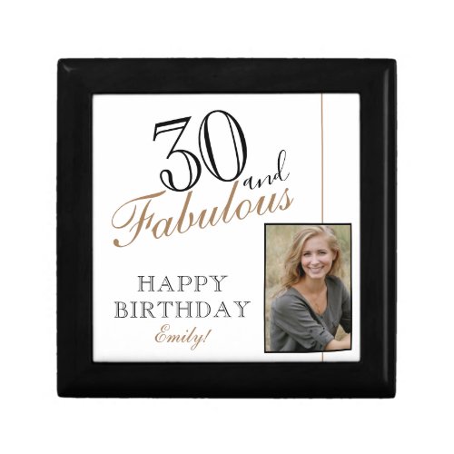 30 and Fabulous Elegant 30th Birthday Photo Gift Box
