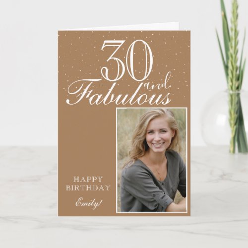 30 and Fabulous Elegant Birthday Photo  Card
