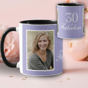 30 and Fabulous Elegant Birthday Photo Mug