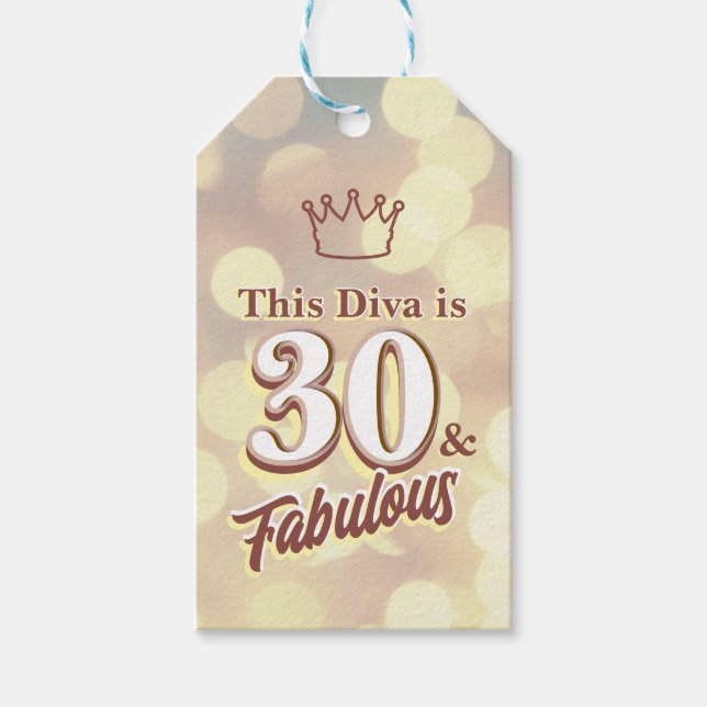 30 and Fabulous  Gift Tags (Front)